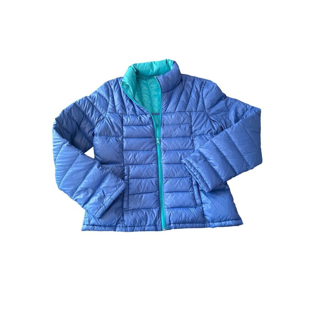 Bernardo Goose Down Jacket Women’s M Blue Nylon Quilted Lightweight‎ Outerwear
